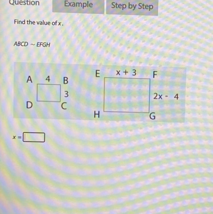 Find the value of x ………………….-example-1