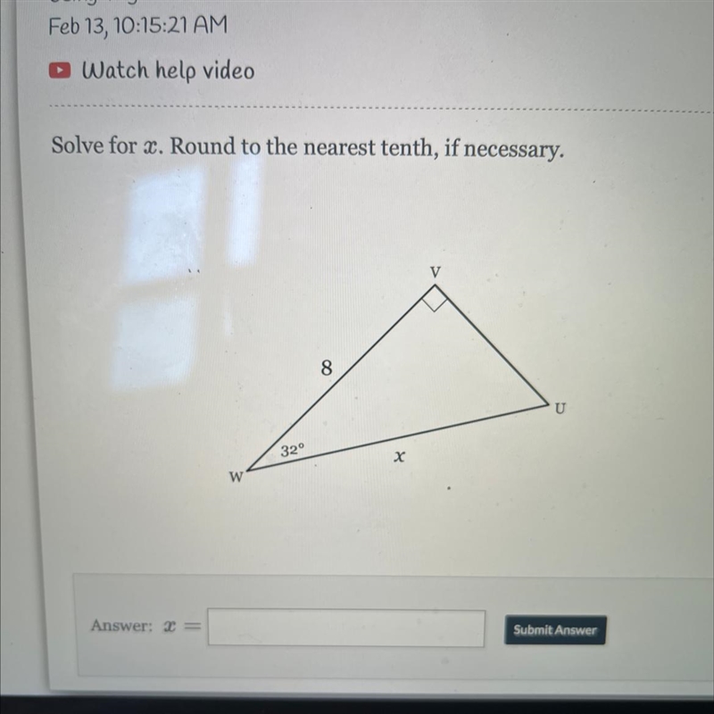 Slove for x. Round to the nearest tenth if necessary-example-1