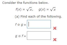 Pre-calculus- finding f of g and g of f. example: f o g means f(g(x)).-example-1