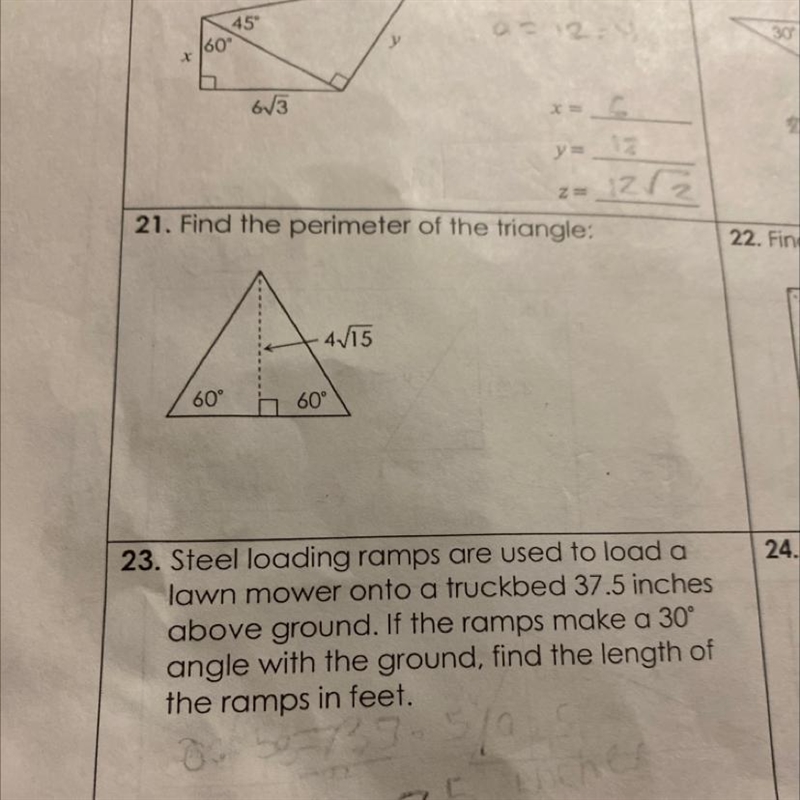 ￼￼Unit 8:Right triangles & Trigonometry-example-1