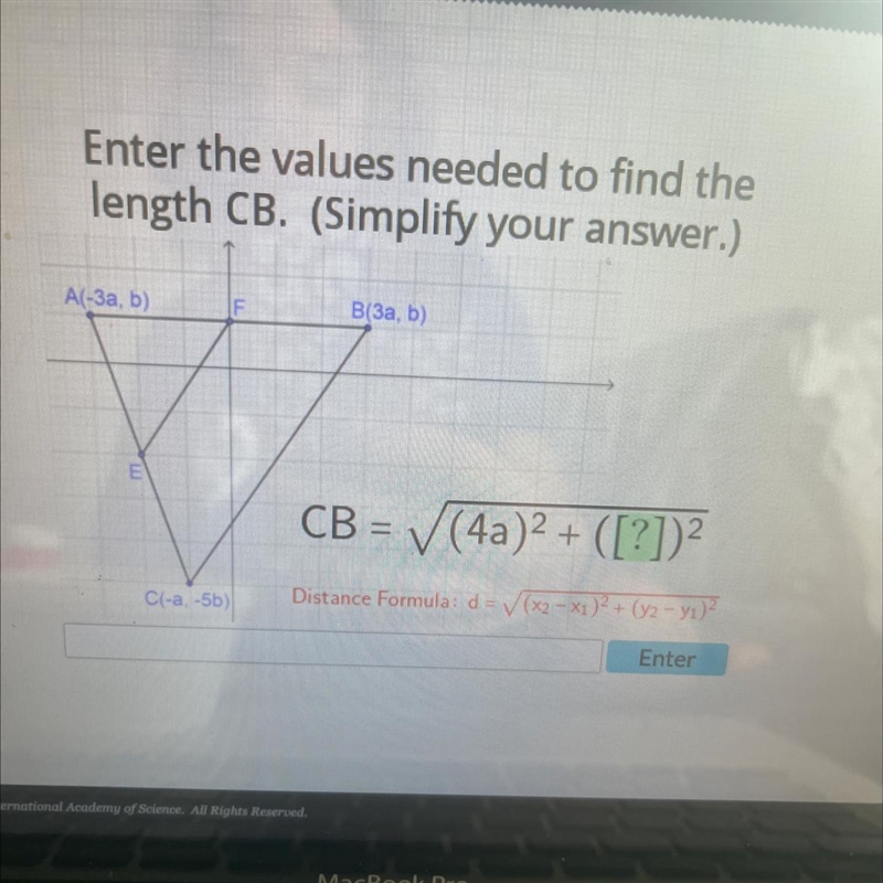 Enter the missing value needed to find the length of CB make sure to simplify your-example-1