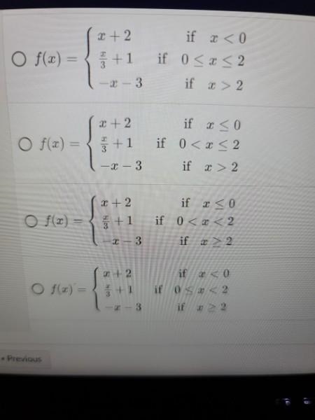 Excuse the quality of my picture. I am trying to find which piecewise functions are-example-2