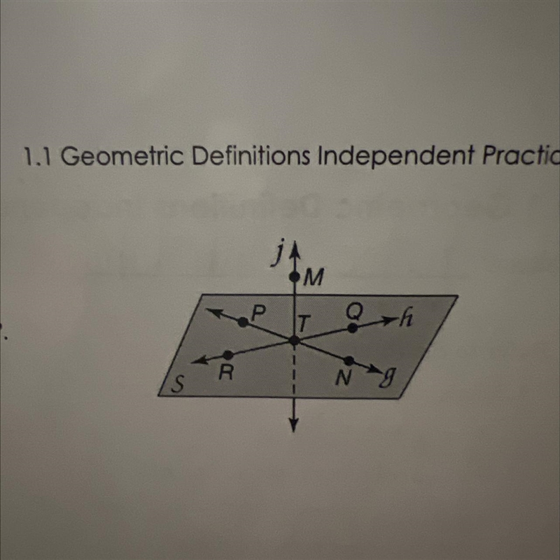 13. Name a line that contains points T and P. 14. Name a line that intersects the-example-1