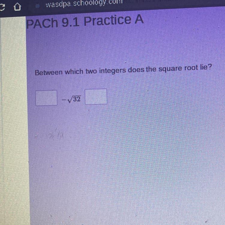 Between which two integers does the square root lie? 32-example-1