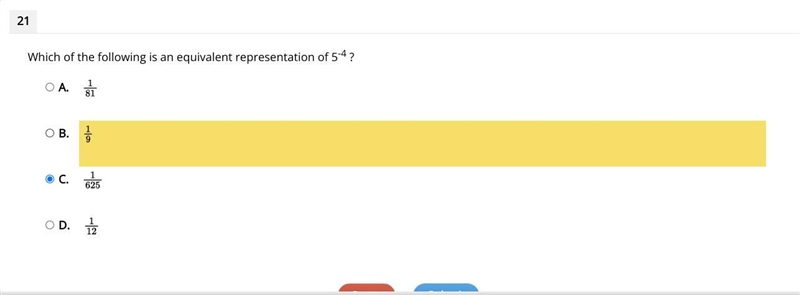 Which of the following is an equivalent representation of 5-4 ?-example-1