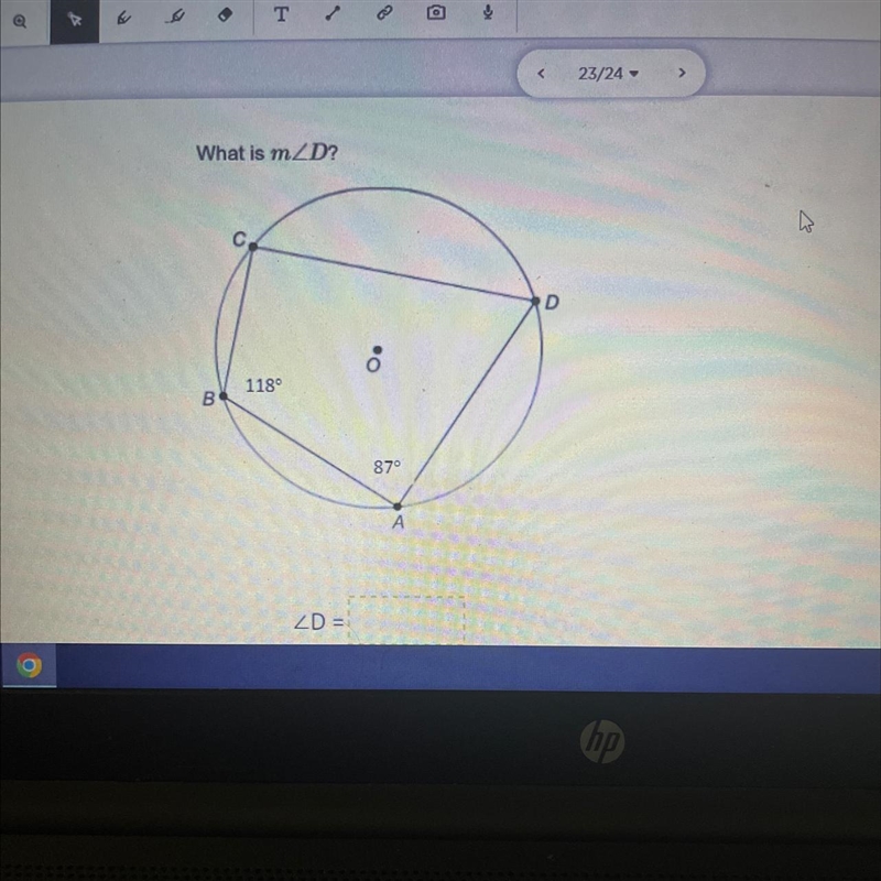 What is m/D? 118° B 87° A D 23/24- A 12-example-1