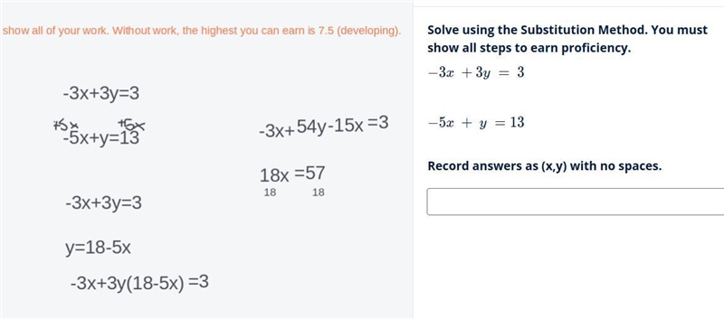 Substitution method...need help.. started but cant finish-example-1