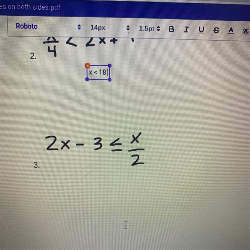 Need help with number 3 inequalities with variables on both sides-example-1