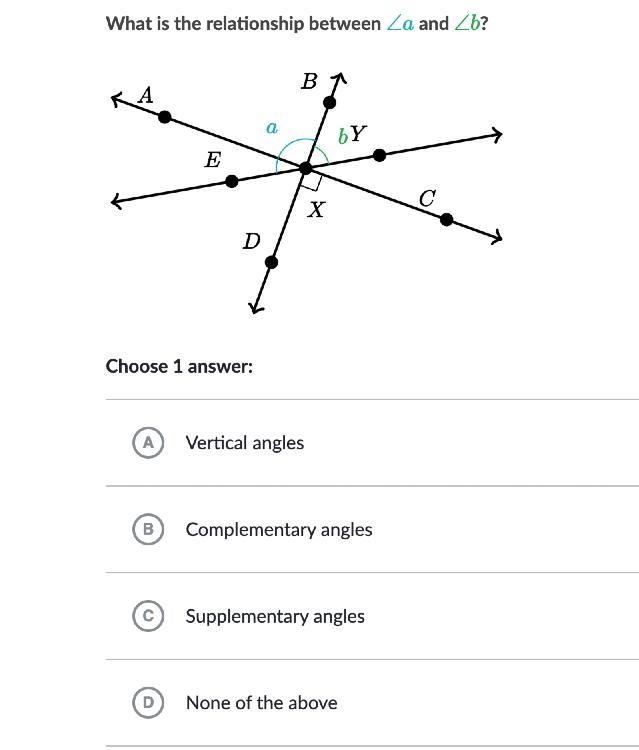 What is the relationship between \blueD{\angle a}∠astart color #11accd, angle, a, end-example-1