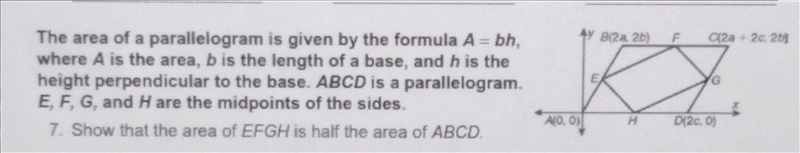 Ay 82a25) F C(2a + 2c, 26) The area of a parallelogram is given by the formula A = bh-example-1