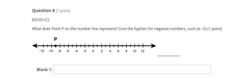 PLS HELP MEE!!!! ) What does Point P on the number line represent? (Use the hyphen-example-1