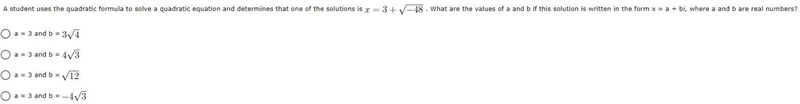 What are the values of a and b if this solution is written in the form x = a + bi-example-1