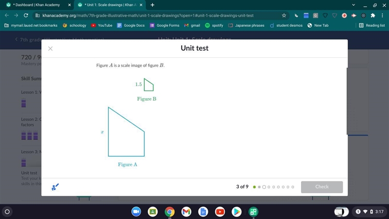 Figure A is a scale image of figure B The scale factor is 0.25 what is the value of-example-1