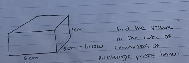 Find the volume in the cube of centimeters of rectangle prisms - PLSS HELPP AND HURRY-example-1