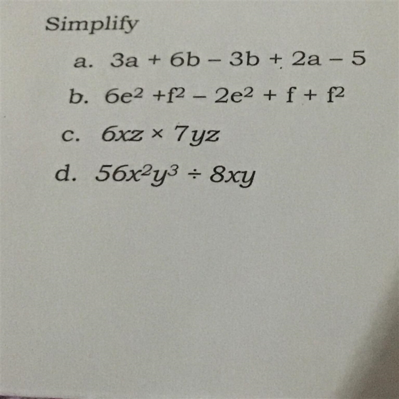 Simplify these four questions-example-1