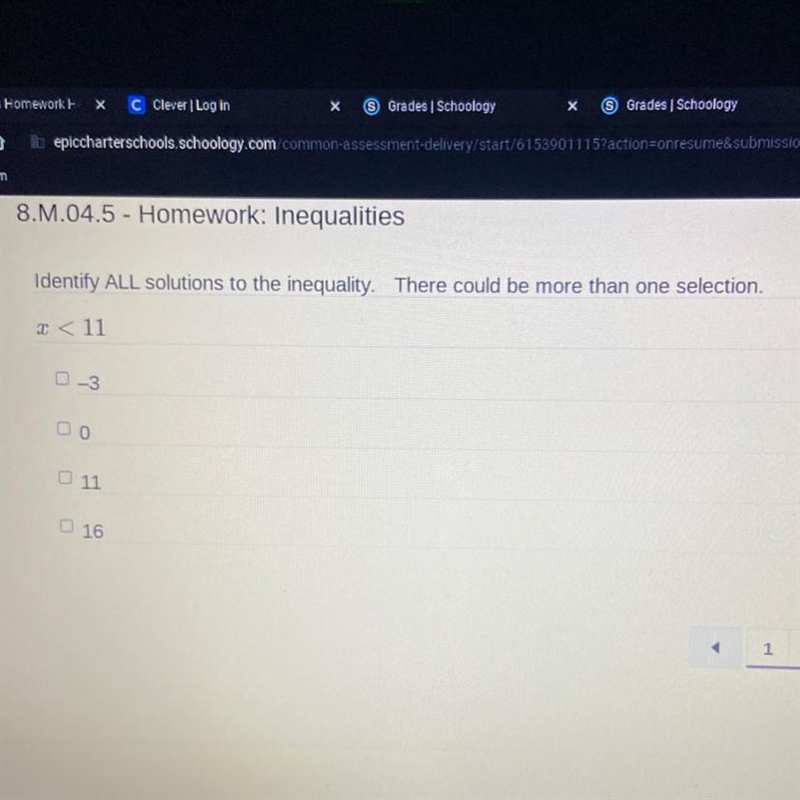 Identify ALL solutions to the inequality. There could be more than one selection.-example-1