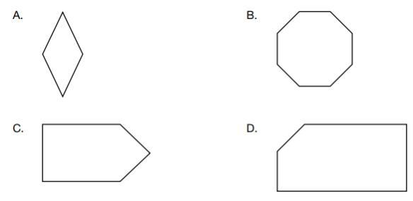 Dina drew a figure that has at least one line of symmetry and at least one right angle-example-1