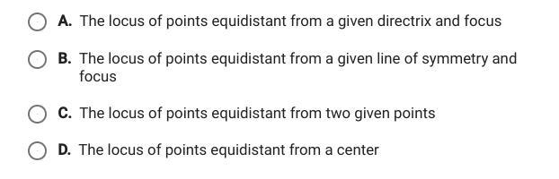 Which of the following best describes a parabola.-example-1