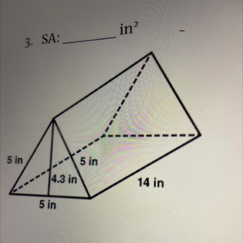 5 in 5 in 4.3 in 14 in 5 in Can you help me find out the surface area-example-1