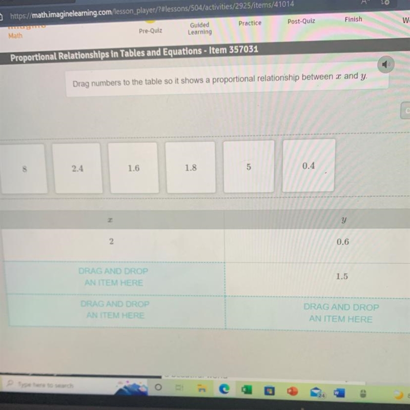 Someone solve this, I have trouble w/ proportional relationships in Tables and Equations-example-1