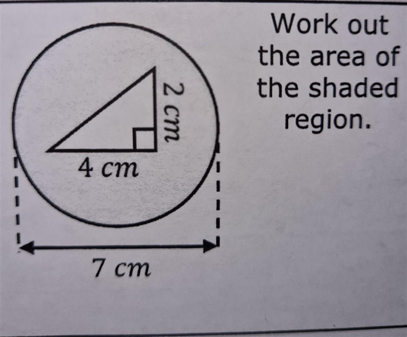 How would i solve this the shaded region is the whole inside circle.​-example-1