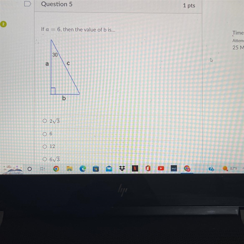 If a = 6, then the value of b is...-example-1