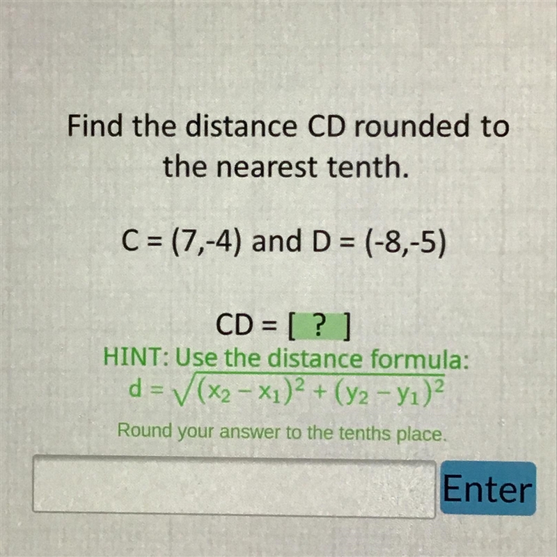 Find the distance CD rounded to the nearest tenth-example-1