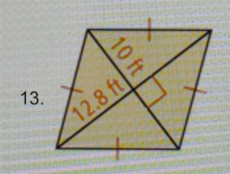 Find the area for question 13.​-example-1