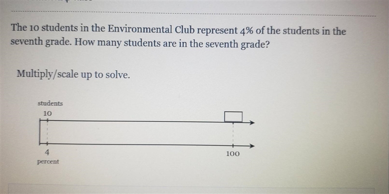 The 10 students in the Environmental Club represent 4% of the students in the seventh-example-1