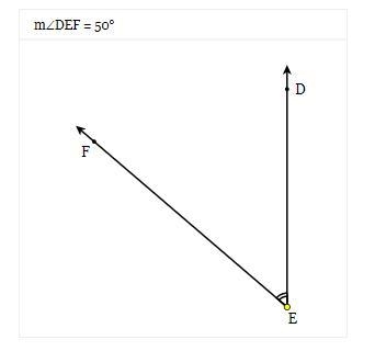 You are shown ∠DEF below whose measures is 50°. Draw an angle bisector of ∠DEF by-example-1