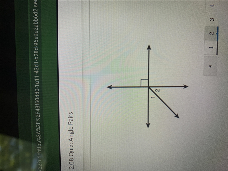 Which relationships describe angles 1 and 2? select each correct answer. 1. Vertical-example-1