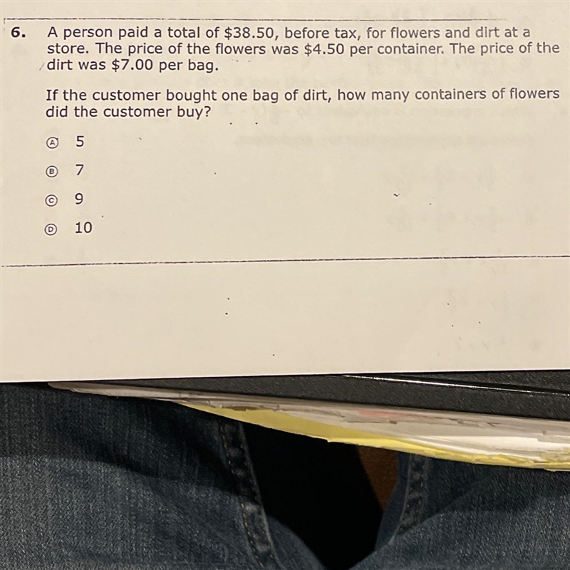 A person paid a total of $38.50, before tax, for flowers and dirt at a store. The-example-1