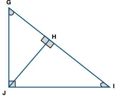 JH is the geometric mean of which two segments? GH and HI JI and HI GJ and GH-example-1