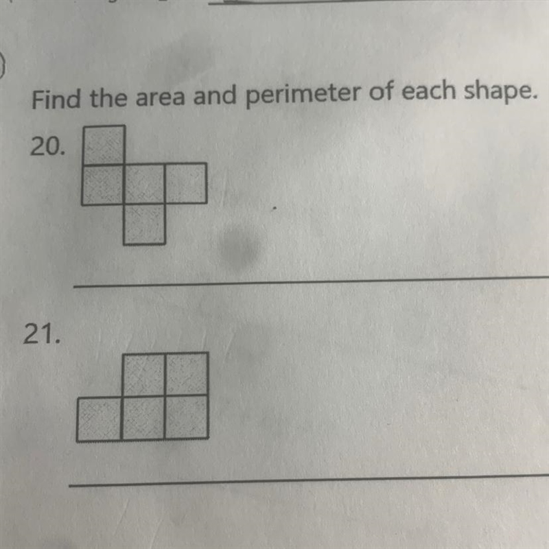 Find the area and perimeter of each shape.-example-1