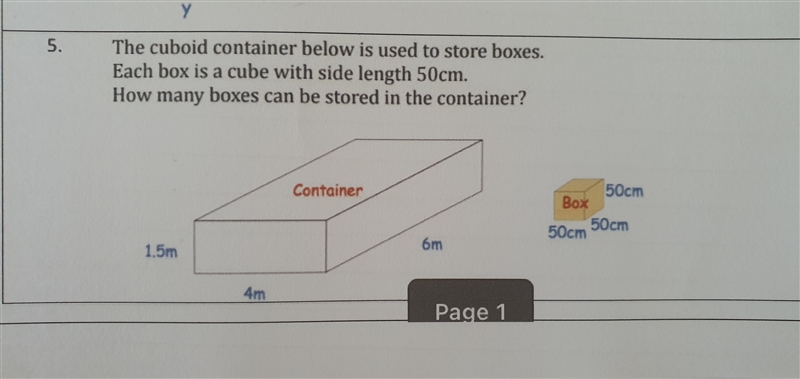 PLS HELP The cuboid container below is used to store boxes each box is a cube with-example-1