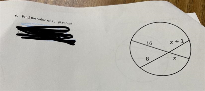 9.Find the value of x. Work too please-example-1