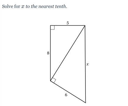 Solve for x to the nearest tenth.-example-1