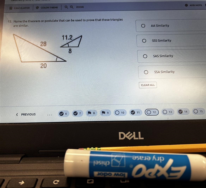 12. Name the theorem or postulate that can be used to prove that these triangles are-example-1