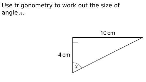 E trigonometry to work out the size of angle x.-example-1