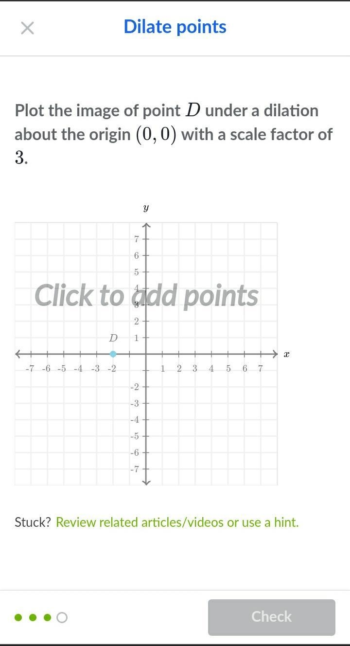 Plot the image of point D under a dilation about the origin (0,0) with a scale factor-example-1