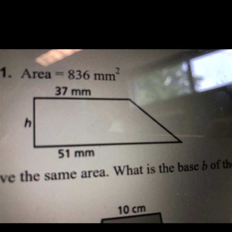 Find the height of the trapezoid-example-1