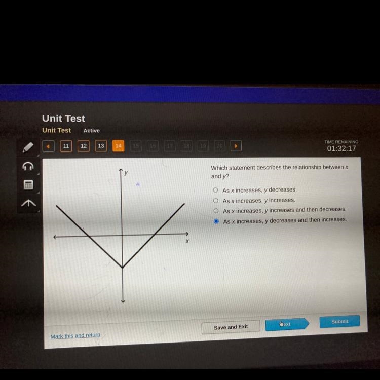 Which statement describes the relationship between x and y PLEASE HELP-example-1