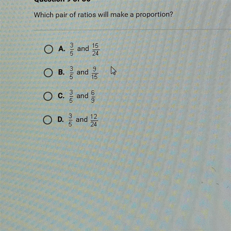 Which pair of ratios will make a proportion ?-example-1