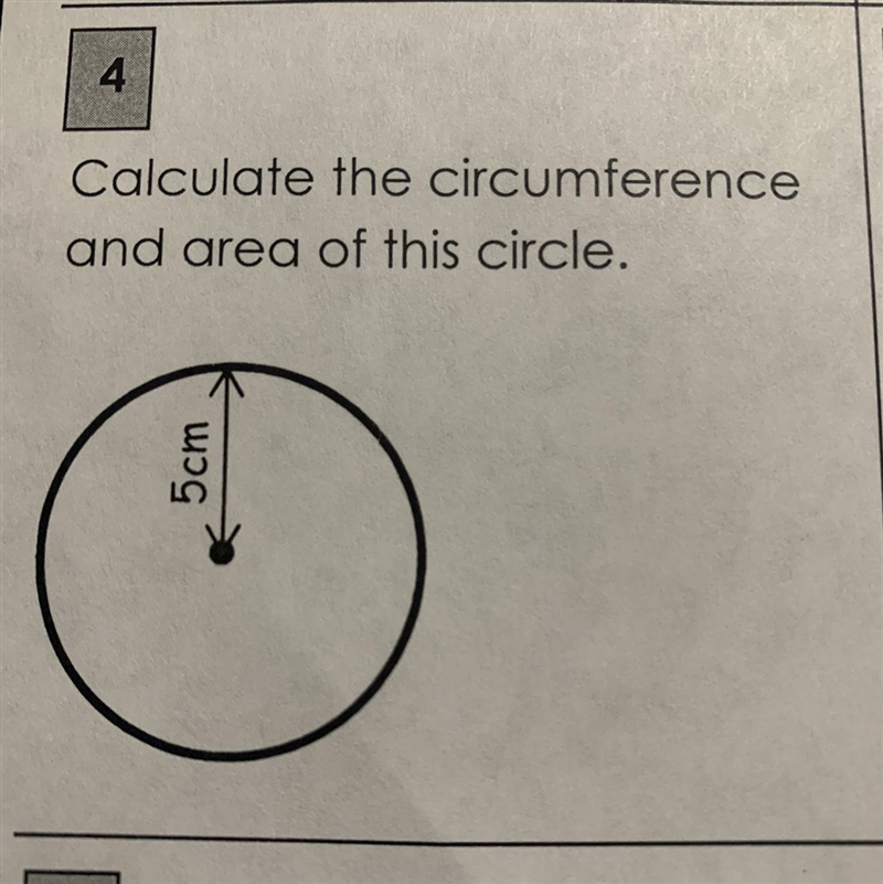 Calculate the circumference and area of this circle-example-1