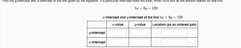 Find the -intercept and -intercept of the line given by the equation. If a particular-example-1