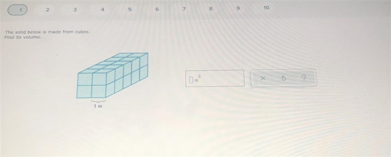 The solid below is made from cubes. Find Its volume.-example-1