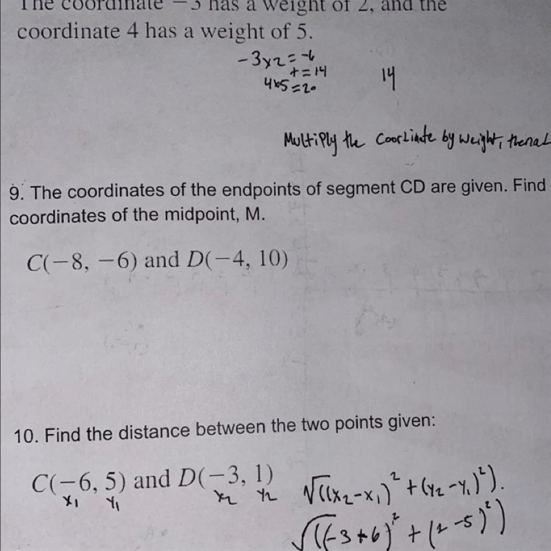 PLEASE HELP 9. The coordinates of the endpoints of segment CD are given. Find the-example-1