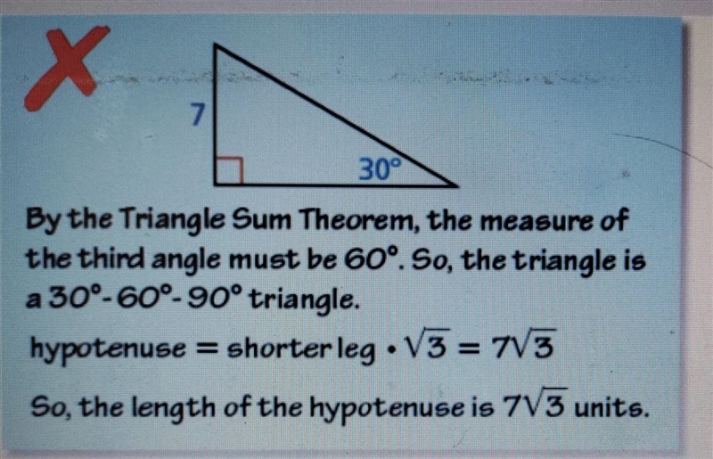 What is the length of the hypotenuse?​-example-1