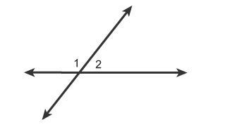 Which relationships describe angles 1 and 2? Select each correct answer. supplementary-example-1