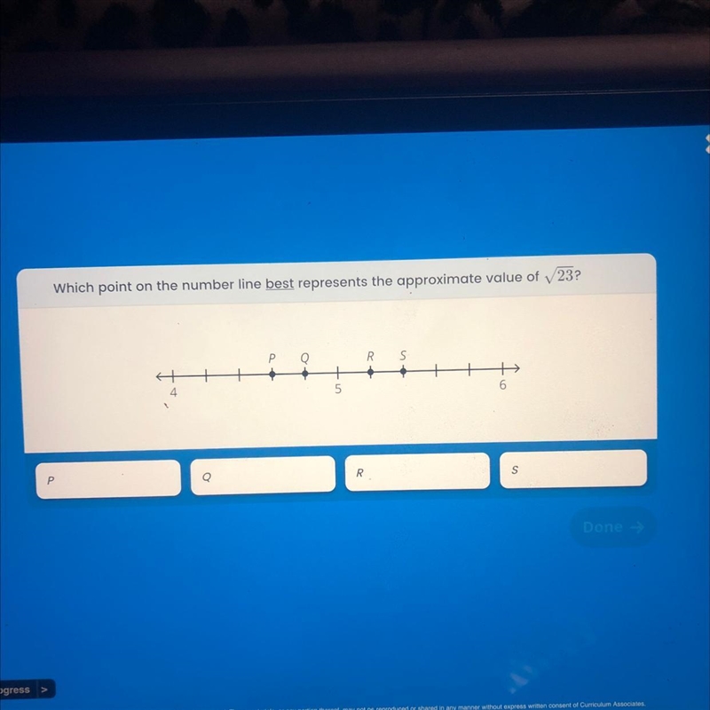 Which point on the number line best represents the approximate vault of /23-example-1